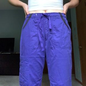 Purple skater flare cargo pants
